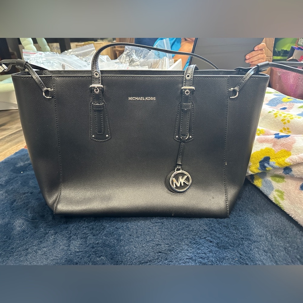 NWT Michael Kors Large Black Canvas Tote